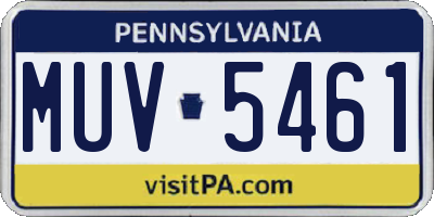 PA license plate MUV5461