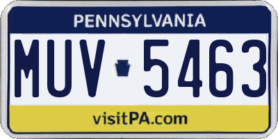 PA license plate MUV5463
