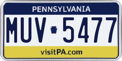 PA license plate MUV5477