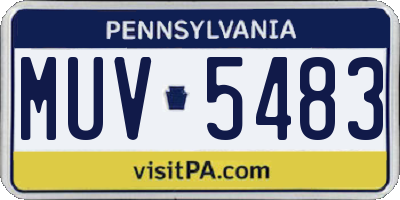 PA license plate MUV5483