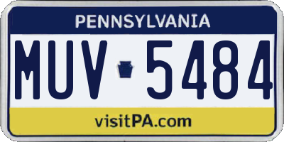 PA license plate MUV5484