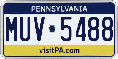 PA license plate MUV5488