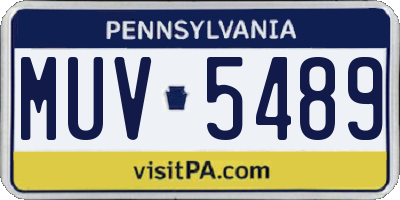 PA license plate MUV5489