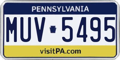 PA license plate MUV5495