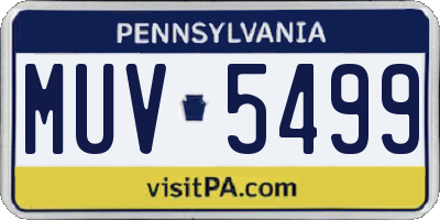 PA license plate MUV5499