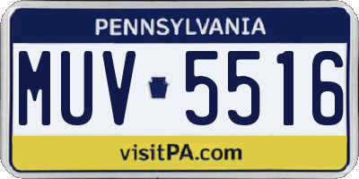 PA license plate MUV5516
