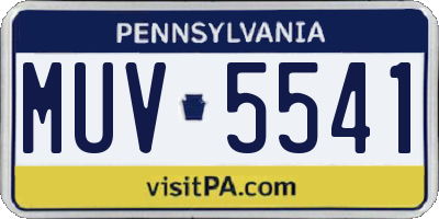 PA license plate MUV5541