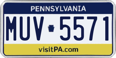 PA license plate MUV5571