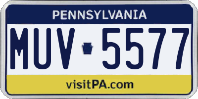 PA license plate MUV5577