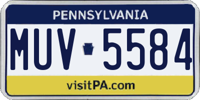 PA license plate MUV5584