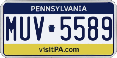 PA license plate MUV5589
