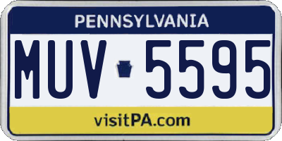 PA license plate MUV5595