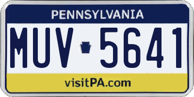 PA license plate MUV5641