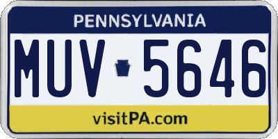 PA license plate MUV5646