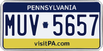 PA license plate MUV5657