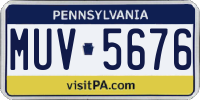PA license plate MUV5676