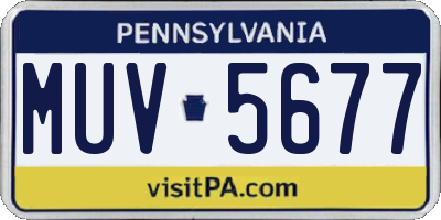 PA license plate MUV5677