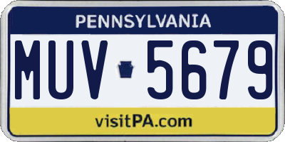 PA license plate MUV5679