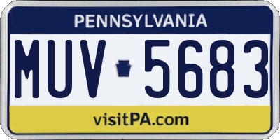 PA license plate MUV5683