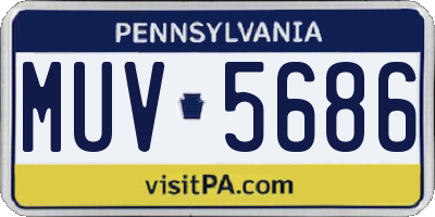 PA license plate MUV5686