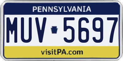 PA license plate MUV5697