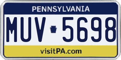 PA license plate MUV5698