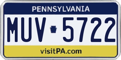 PA license plate MUV5722
