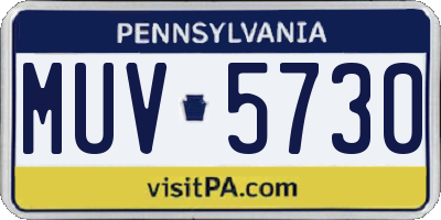 PA license plate MUV5730