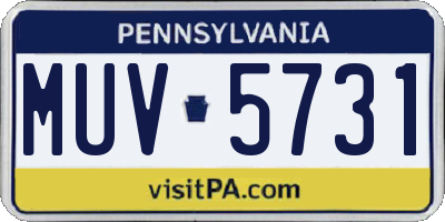 PA license plate MUV5731