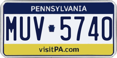 PA license plate MUV5740
