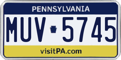 PA license plate MUV5745
