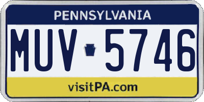 PA license plate MUV5746