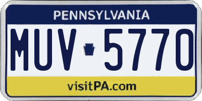 PA license plate MUV5770
