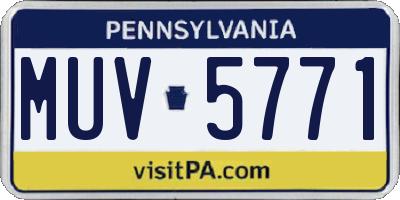 PA license plate MUV5771