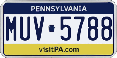 PA license plate MUV5788