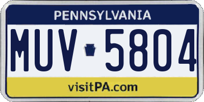 PA license plate MUV5804