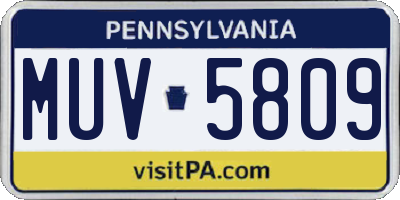 PA license plate MUV5809