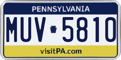 PA license plate MUV5810