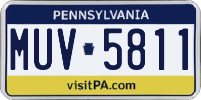 PA license plate MUV5811