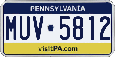 PA license plate MUV5812