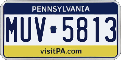 PA license plate MUV5813