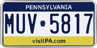 PA license plate MUV5817