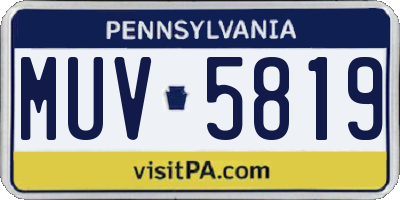 PA license plate MUV5819