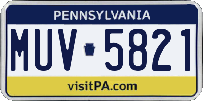 PA license plate MUV5821