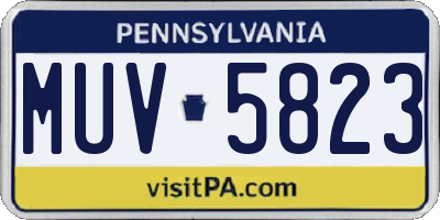 PA license plate MUV5823
