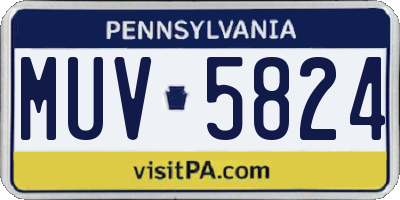 PA license plate MUV5824