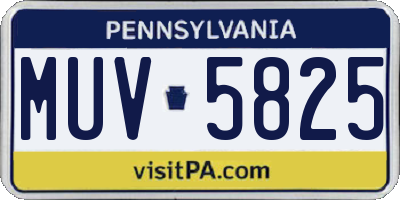 PA license plate MUV5825