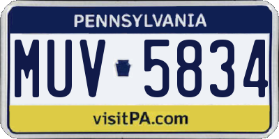 PA license plate MUV5834