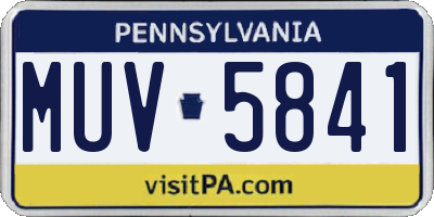 PA license plate MUV5841
