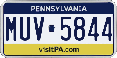 PA license plate MUV5844